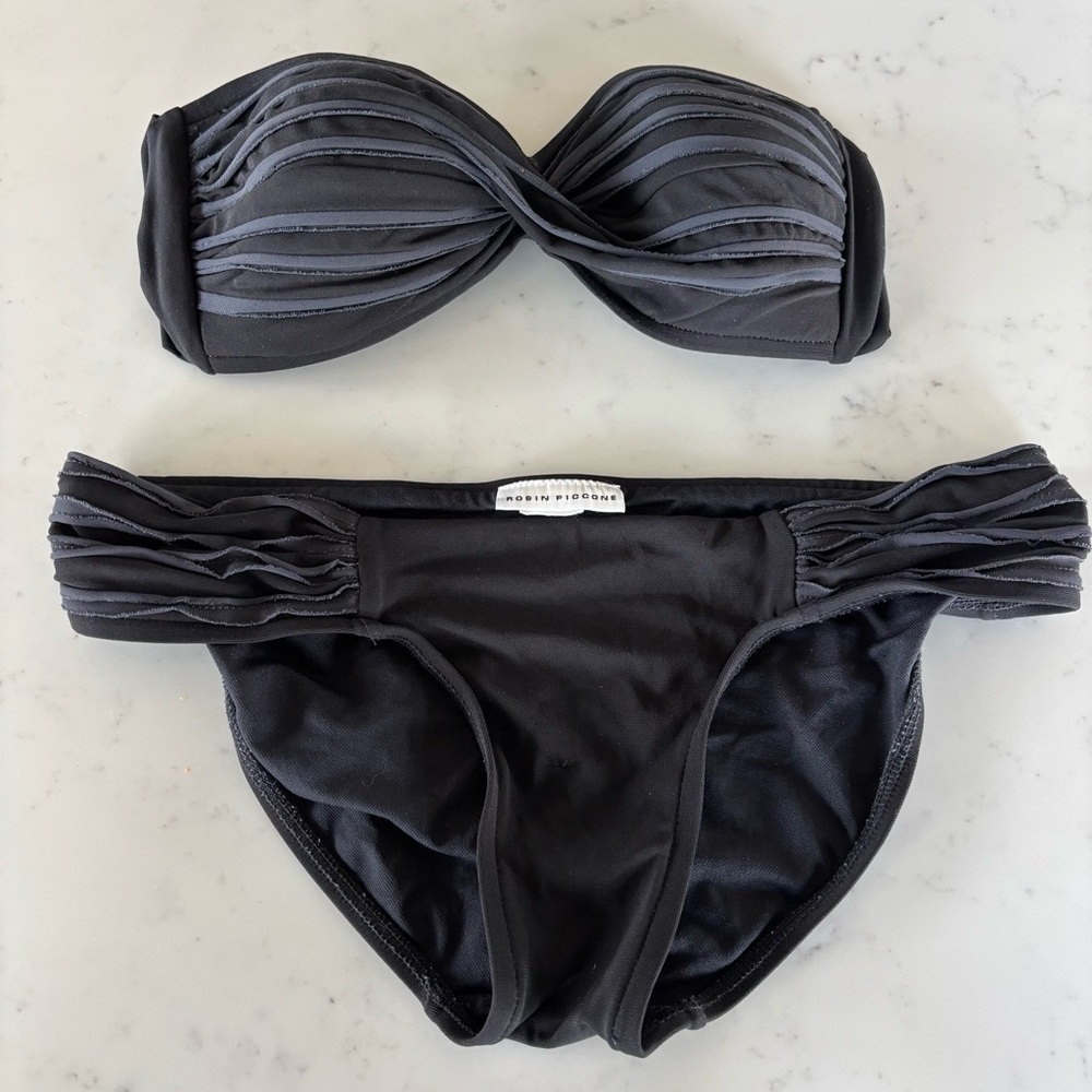 Robin Piccone Black‎ & Gray Bikini Size M